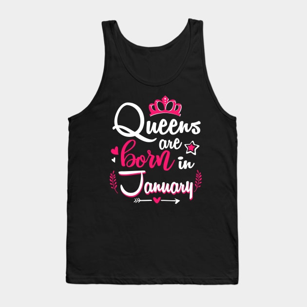 Women Queens Are Born In January Tank Top by Manonee